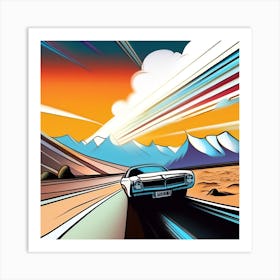 Car On The Road Art Print