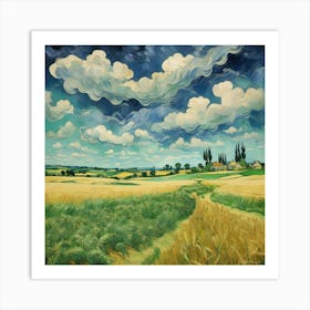 Green Wheat Fields Auvers Vincent Van Gogh Art Print 0 Art Print