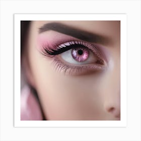 Close Up Of A Woman'S Pink Eye Art Print