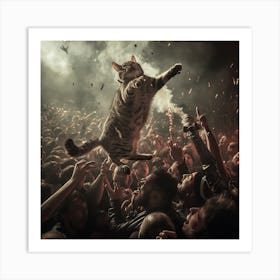 Cat In The Crowd 5 Art Print