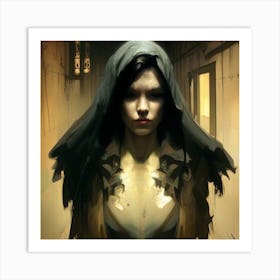 Girl In A Hood Art Print