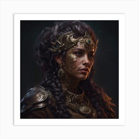 Young Woman In Armor Art Print