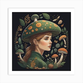 Mushroom Girl 3 Art Print