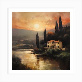 Caprese Sunset Symphony Art Print