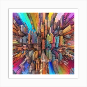 Colorful Abstract Cityscape Art Print