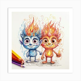 Two Trolls Art Print