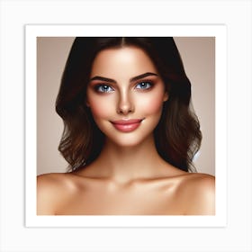 Beautiful Woman With Blue Eyes Art Print