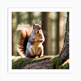 Squirrel In The Forest 3 Art Print