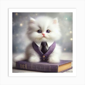 Cute Kitten In A Tie 1 Art Print