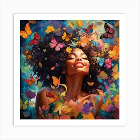 Butterfly Girl 5 Art Print