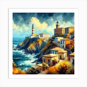 Lighthouse By The Sea 2 Art Print