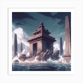 Temple In The Water Art Print