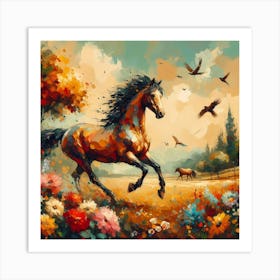 Horse In The Field 1 Art Print