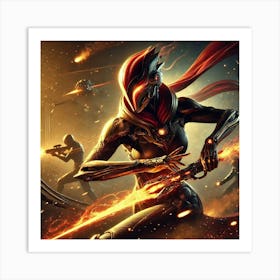 A Highly Detailed Science Fiction Illustration Of Vexis Flame Blade 1 Art Print