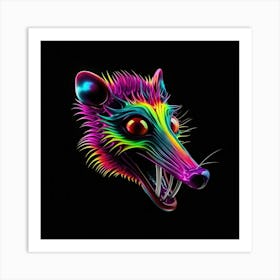 Neon Wolf 2 Art Print