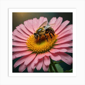 Bee On A Flower 1 Art Print