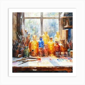 Jars Of Paint Art Print