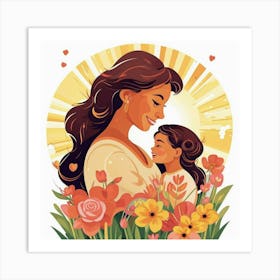 Mother And Daughter 1 Art Print