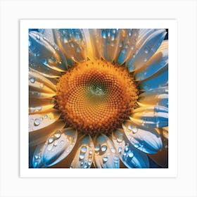 Daisy With Water Droplets 5 Art Print