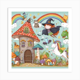 Witches And Rainbows Art Print