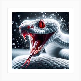 White Snake With Red Eyes 1 Art Print