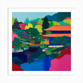 Colourful Gardens Ryoan Ji Garden Japan 1 Art Print