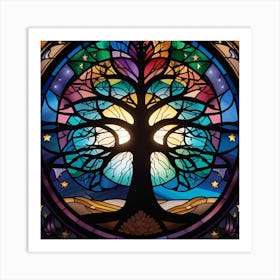 Tree Of Life stained glass 5 Art Print