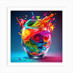 Colorful Paint Splash Art Print