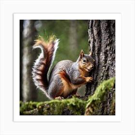 Squirrel In The Forest 5 Art Print