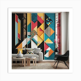 Novel, show-stopping, full-screen wall art with bold shapes, vibrant colors, and abstract patterns.2 Art Print