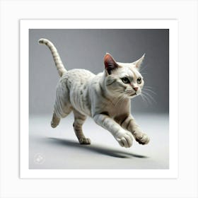 Cat Running Art Print