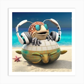 Turtle On The Beach 1 Art Print