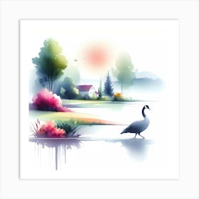 Landscape Watercolor Painting 3 Art Print