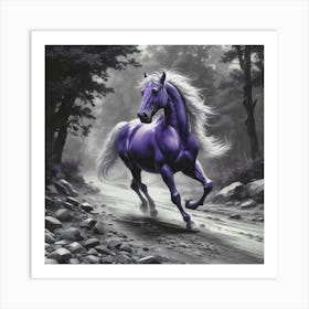 Purple stallion Art Print