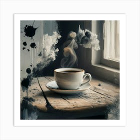 Coffee Cup In Front Of Window 2 Art Print