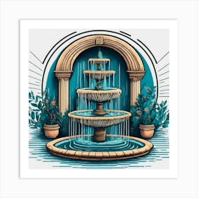 Fountain Of Water 1 Art Print