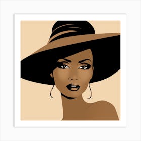 Black Woman In A Hat 18 Art Print