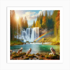 The Wolf Waterfall 2 Art Print