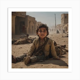 A boy photo during war 1 Art Print