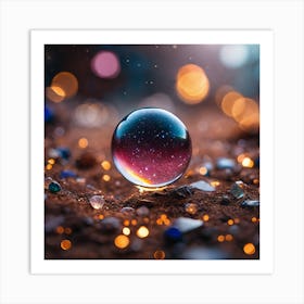 Glass Ball On The Ground Art Print