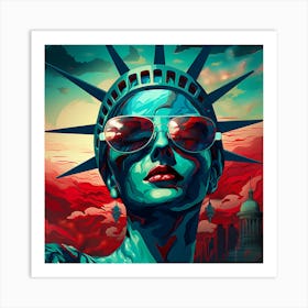 The Lady Of Liberty Sculpture In The Sun Art Print
