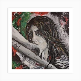 Woman Holding A Bat Art Print