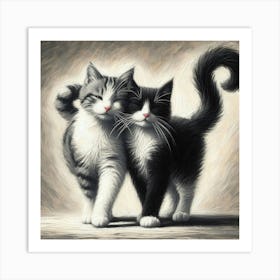 Two Cats Kissing Art Print