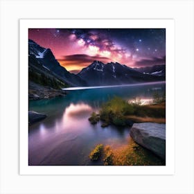 Lake galaxy Art Print