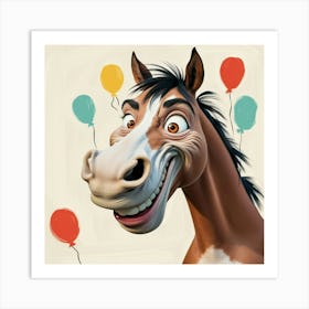 Happy Birthday Horse Art Print