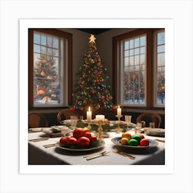 Christmas Table Setting 54 Art Print