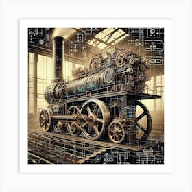 Steam Engine Locomotive Art Print