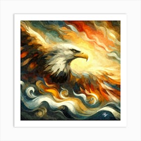 Oil Texture Abstract Eagle 1 Copy Art Print
