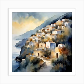 Greece Village Art Print