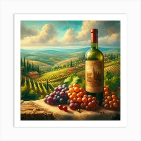 Wine And Grapes Art Print